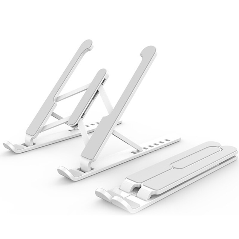 Adjustable Portable ABS Laptop Stand Foldable Support Base Notebook Stand For Lapdesk Computer Laptop Holder: white