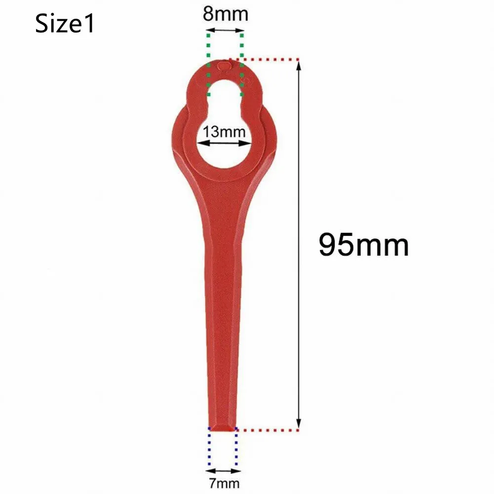 10 Pcs 95mm Mower Blades Plastic For Aldi Ferrex FAR 20-1 20V/40V Cordless Grass Strimmer Garden Tools Accessories