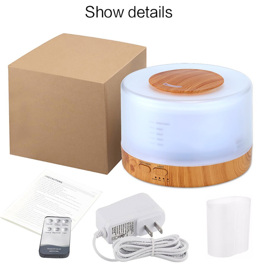 300Ml Aromatherapie Diffuser Luchtbevochtiger Met Led Nachtlampje Voor Thuis Kamer Ultrasone Cool Mist Aroma Essentiële Olie Diffuser