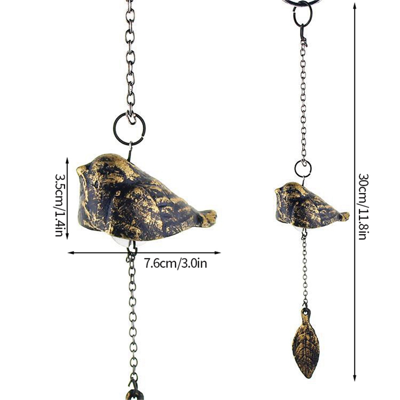 1pcs Japanese Cast Iron Wind Chimes Wind Bell Iron Hanging Wind Chimes Home Garden Outdoor Bell Room Decoration: Light Grey