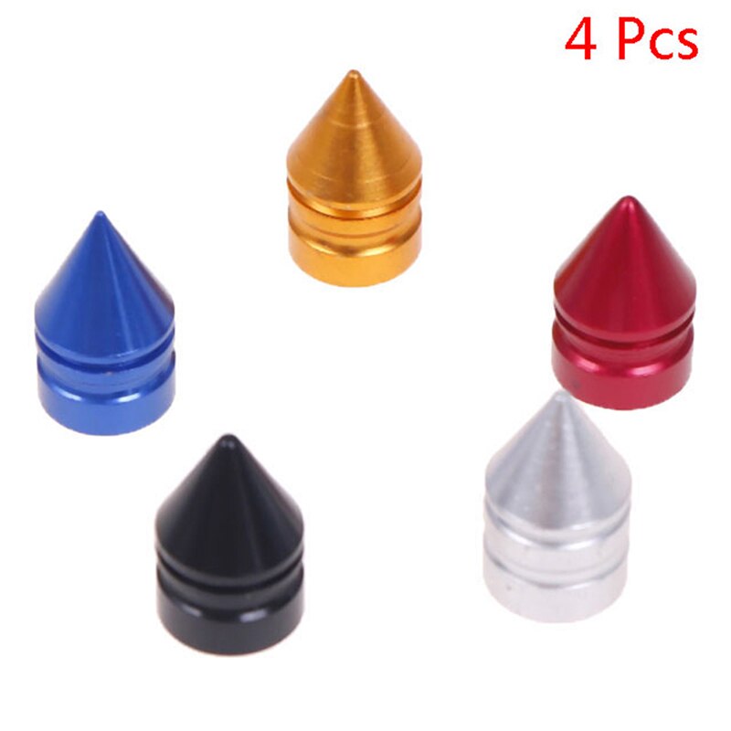 4 stuks aluminium banden, stuurpendoppen, spikes, wieldoppen, stofdichte aluminium ventieldop