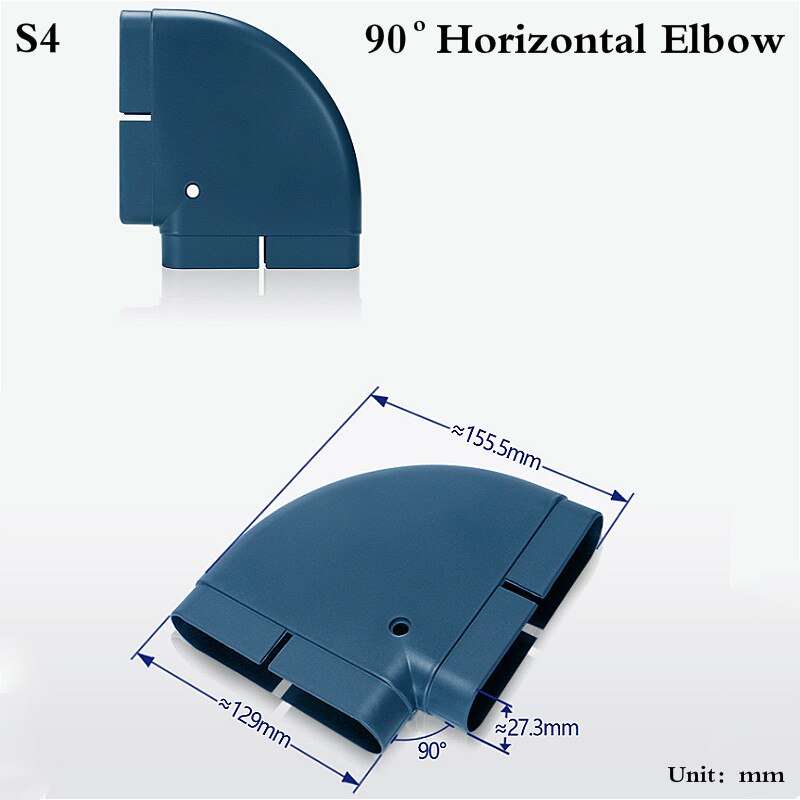 Fußbodenheizung Flache Luftkanal Ventil ABS Kunststoff Flach Oval Schläuche Ellenbogen Adapter für Haushalts Kommerziellen HVAC Frische Luft Systeme: S4