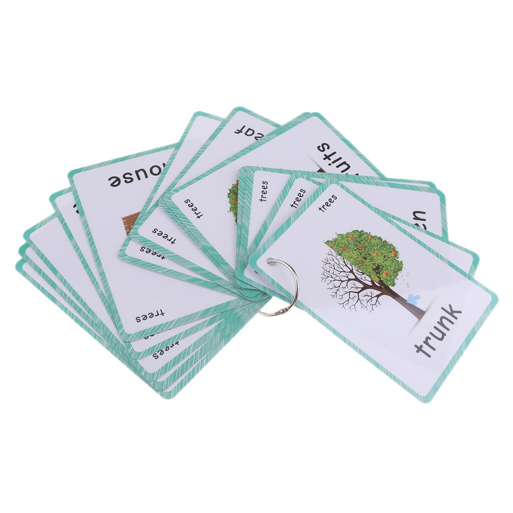 Flashcards With Ring Storing Adorable Illustrations Sight Word Flash Cards: Trees - 23 Pieces