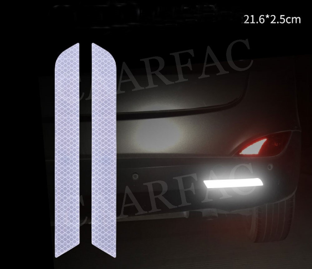 Universele Auto Bumper Reflecterende Waarschuwing Strip Stickers Velg Wenkbrauw Waarschuwen Licht Reflector Beschermende Sticker Scratch Paster: White For Bumper