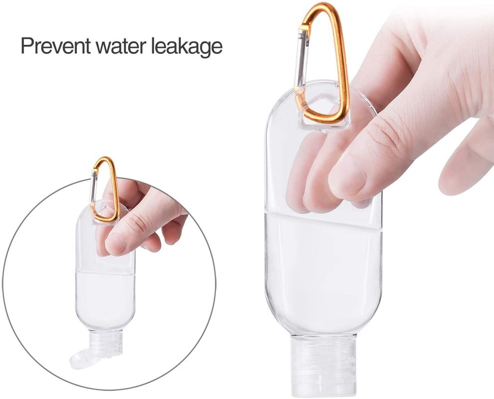 30ml 50ml Refillable Bottles with Hook Hand Sanitizer Containers Travel Bottles Alcohol Container Transparent Bottle Random Hook