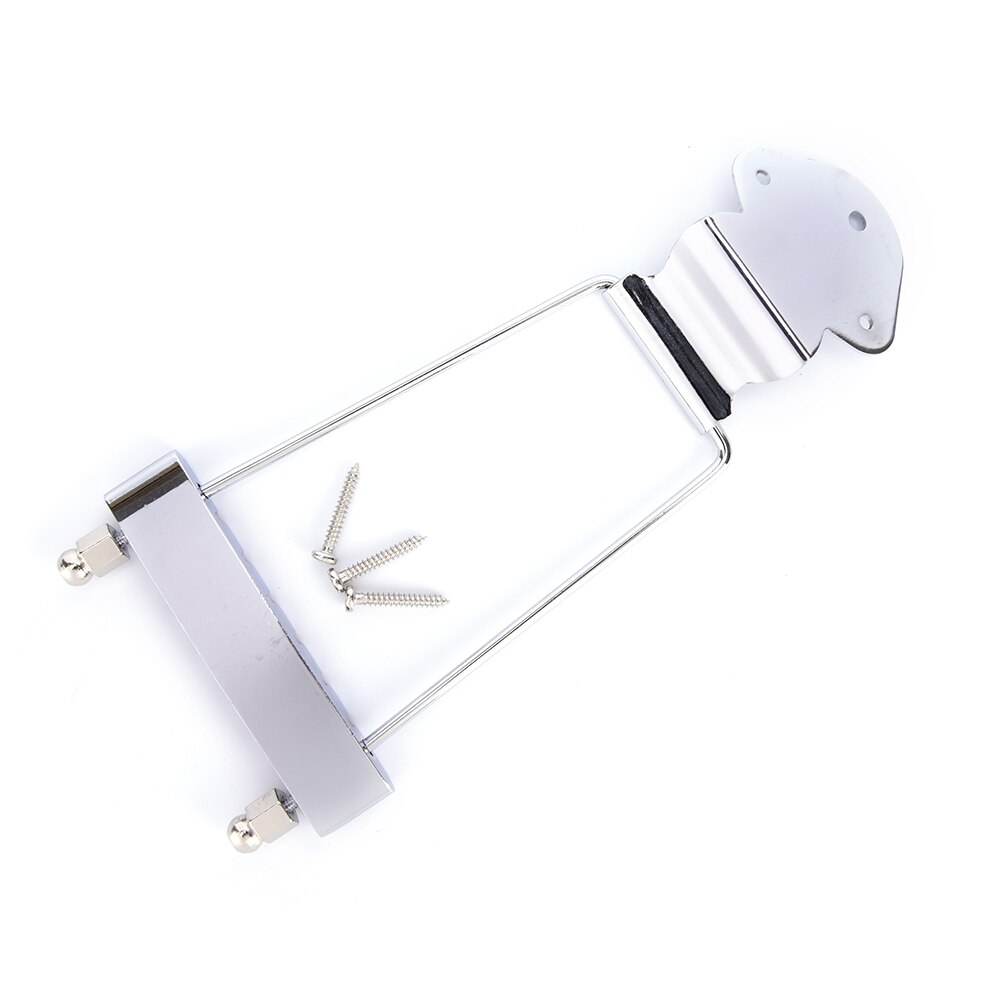 De plata cordal de guitarra trapecio abierta puente para 6 cuerdas Archtop guitarra