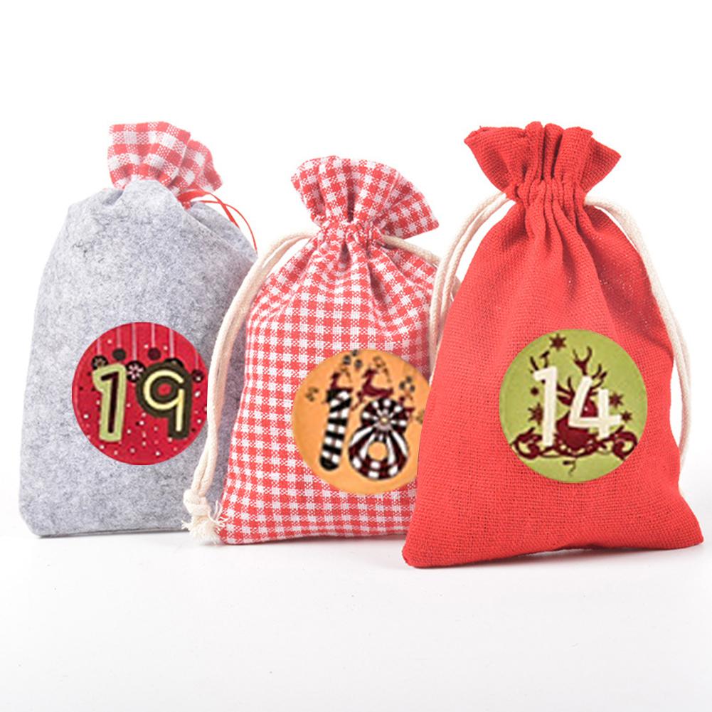 Kerst adventskalender stoffen zakken set decoratieve kerst aftelkalender snoepzakken voor thuisdecoratie spot