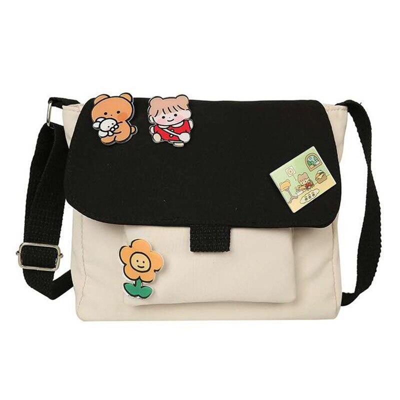 Lærred lille taske japansk stil messenger bag sød all-match student art single shoulder lady bag