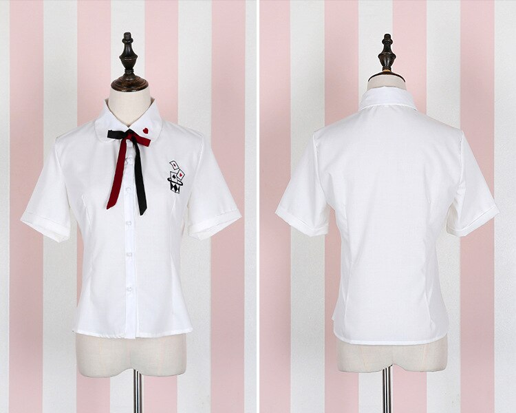 Conjunto de dos prendas para mujer, camisa a cuadros con tirantes, Falda corta, estilo universitario, suave, japonés, primavera y otoño: Azul / S