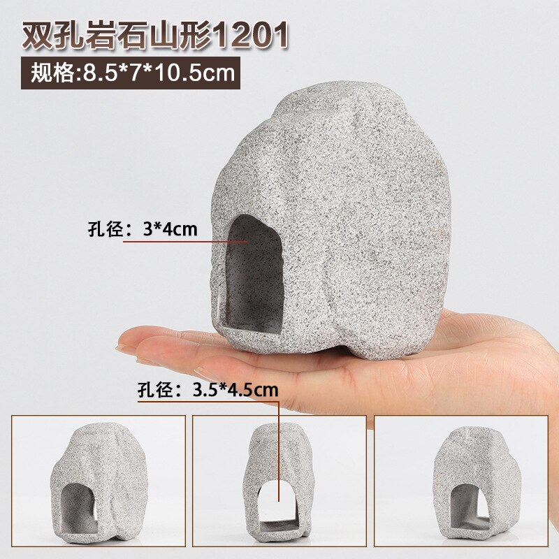 Fish Ceramic Aquarium Decor Cichlid Stone Rock Cave Stone Decoration Fish Tank Breeding Housing Shelter Ornament: ZS1201