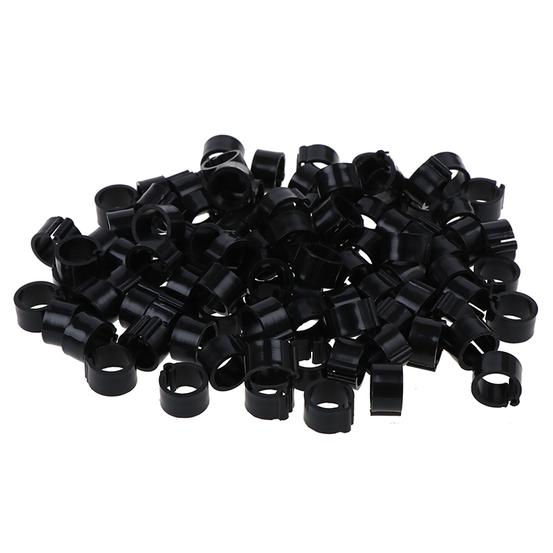 100 stks/partij Duif Been Gevogelte Duif Vogel Papegaai Clip Ringen Binnendiameter 8mm: Black