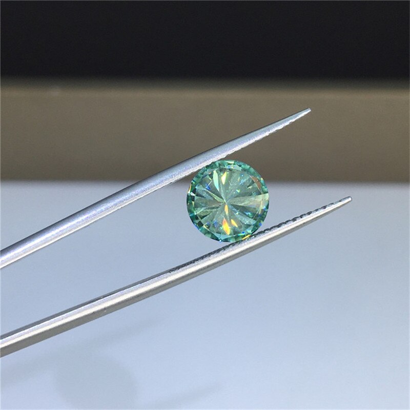 Excellent Diamond Test Past 1 Carat 6.5mm Blue Moissanite Brilliant Cut Round Loose Gemstone for Wedding Jewelry Making