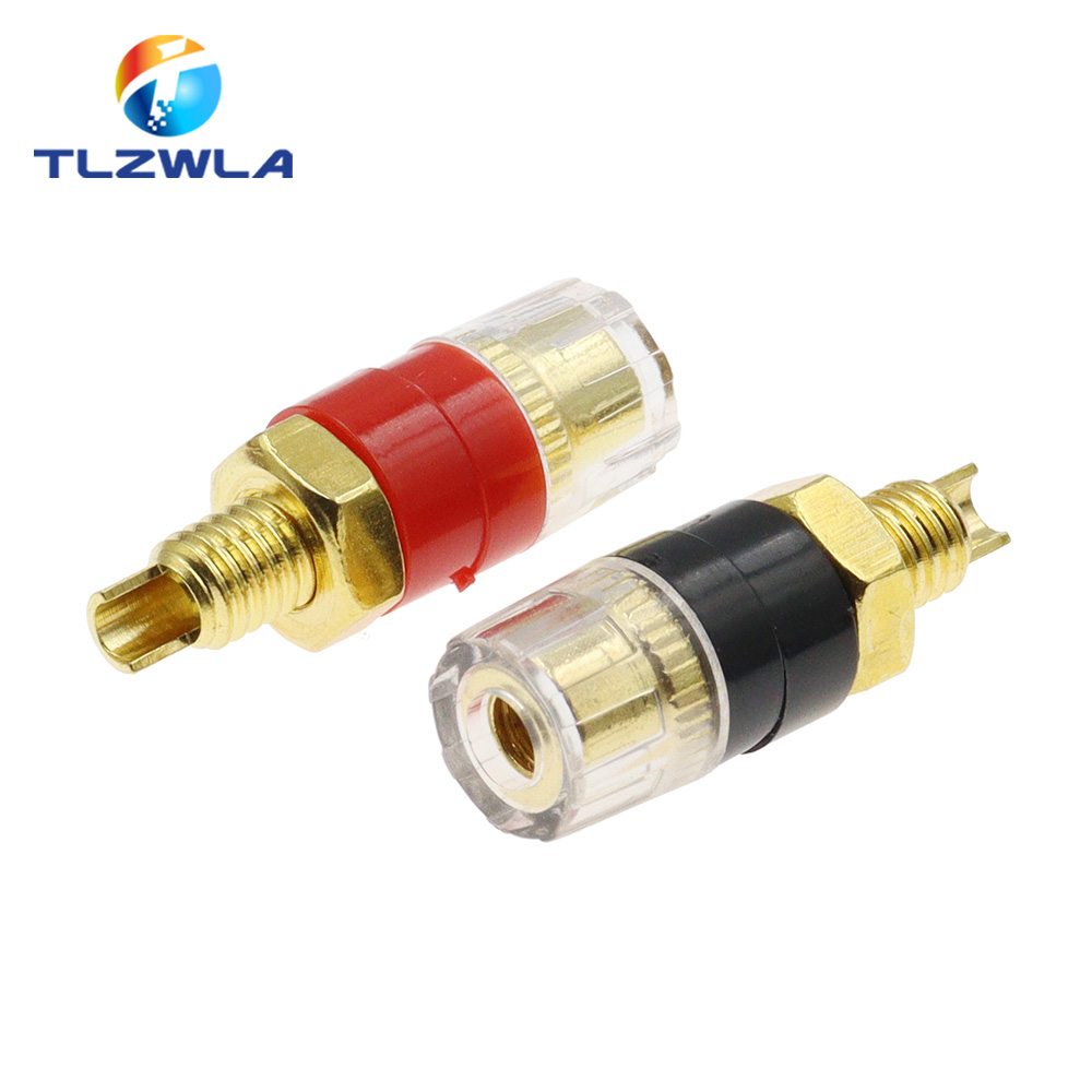 Terminal de latón de 2 piezas para amplificador, conector Banana de 4mm, CD, Audio, altavoz, poste de encuadernación, hilo de 31MM