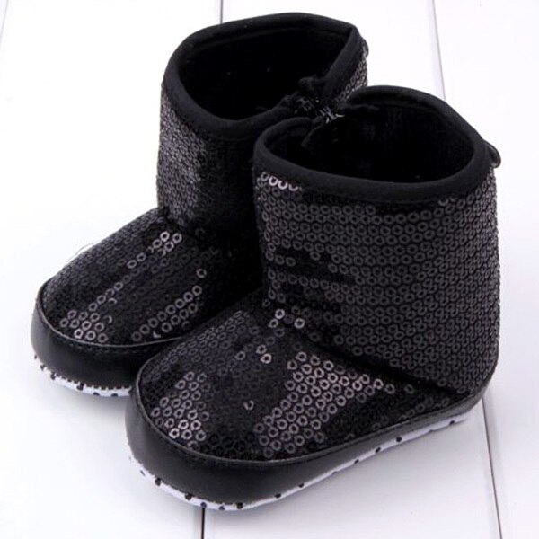 Chaussures à paillettes pour bébés filles | Bottes hautes, semelle souple antidérapante,