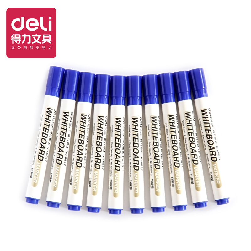 lackadaisical 10 stks/doos whiteboard pen 6817 whiteboard pen rood blauw zwart whiteboard pen schoolbord marker