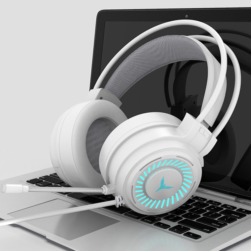 Gaming-headset mit surround-sound, stereo-kabel, usb-mikrofon, farbiger beleuchtung, pc- und laptop-gaming-headset mit geräuschunterdrückung