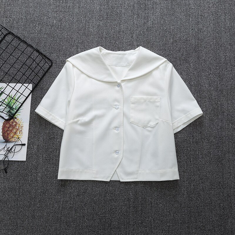 Japan KANTO KANSAI Neck Short Sleeve White Blouse Shirt For Girls Middle High School Uniforms School Dress Jk Uniform Top Summer: KANTO / M