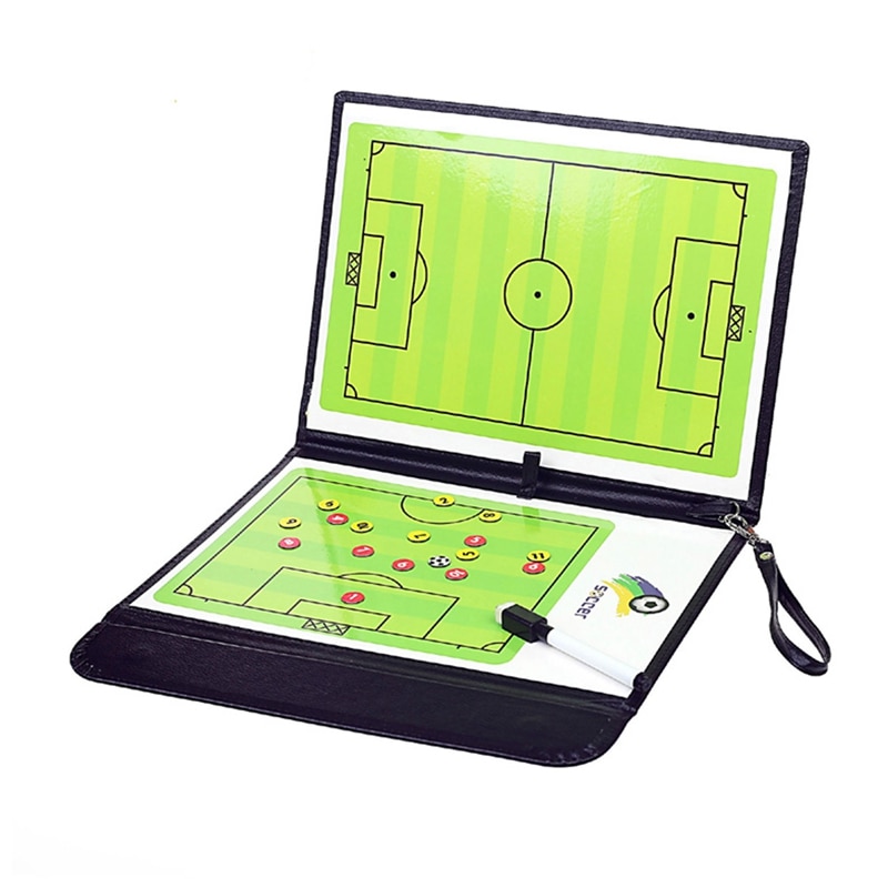 Football Tactics Board Foldable Football Coach Clipboard Magnetic Folding Football Tactics Board For Competition: Default Title