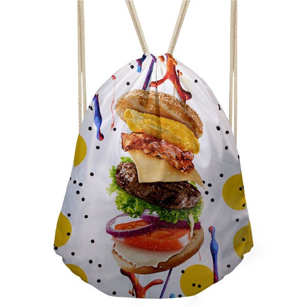 Forudesigns mochila feminina damestas met s 3d voedselpuzzelprint, klein trekkoordtasje, casual trekkoordtasje, zakje met zakken voor meisjes: Cc4269 z 3