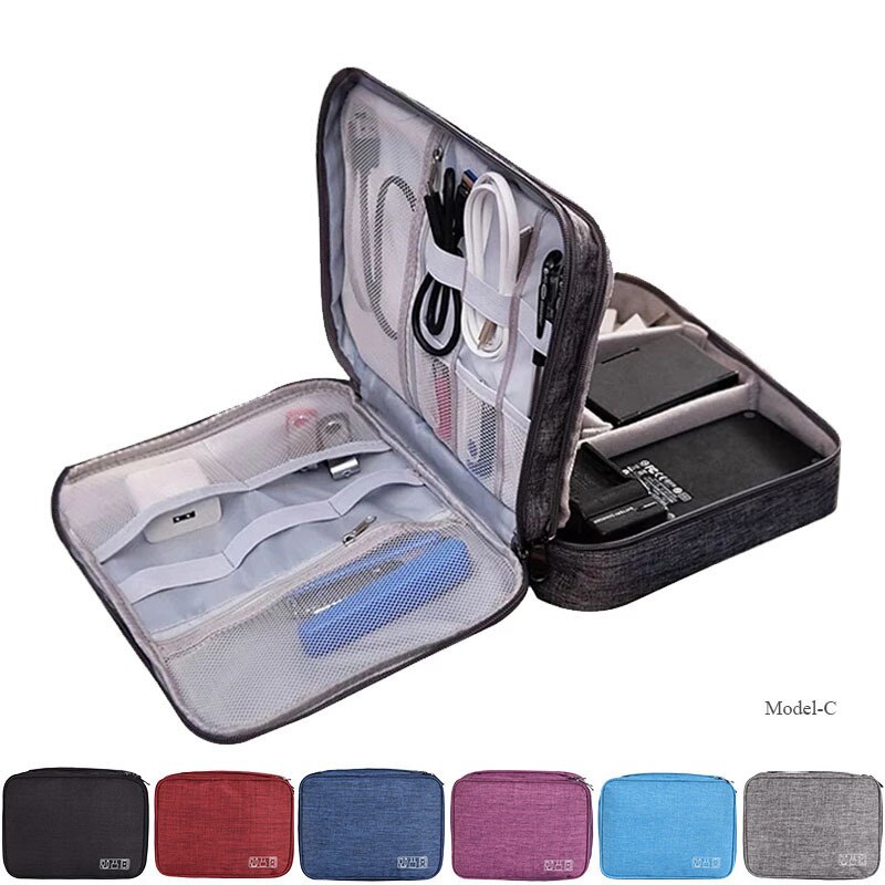 Odporne na wstrząsy elektroniczne akcesoria podróżne torba cyfrowa torebka na słuchawki gadżety etui Power Bank kabel do ładowarki USB Organizer