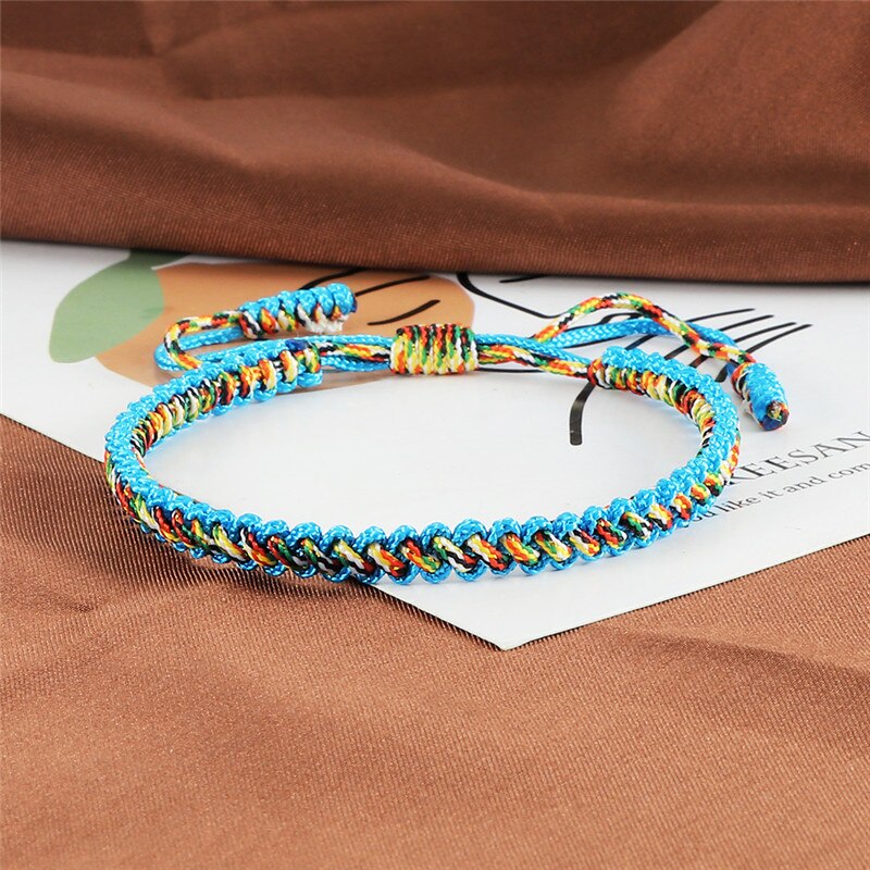 Bracelet bouddhiste tibétain Original réglable à la main porte-bonheur breloques femmes fil Bracelets et Bracelets pour hommes Couples bijoux