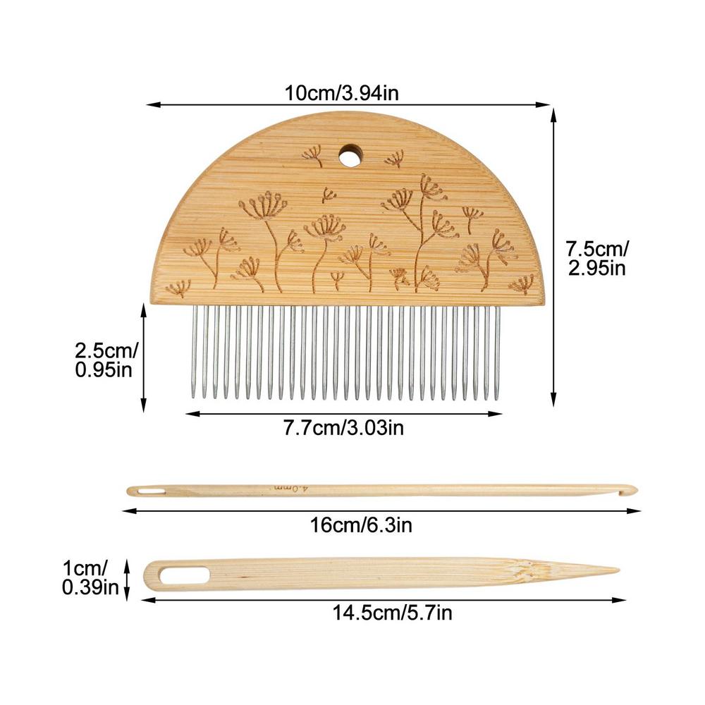 Zestaw do tkania gobelinów, drewniane krosno tkackie wielofunkcyjne, duża rama, maszyna do tkania gobelinów z szydełkiem i grzebieniem do plecenia: Biały