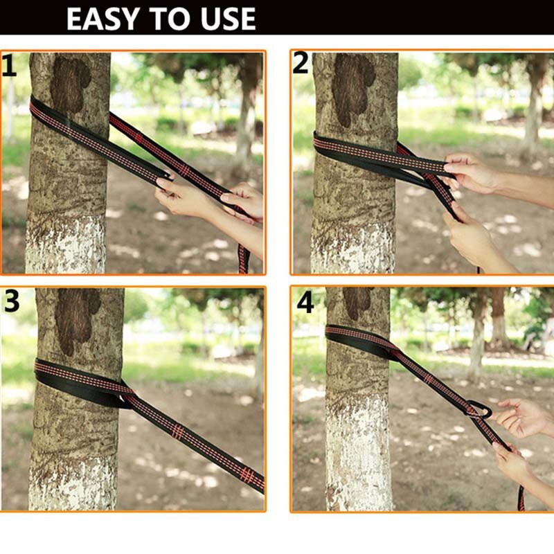 Superstarker hängemattengurt zum aufhängen von hängematten beim camping, reisen und als tragbares baumseil
