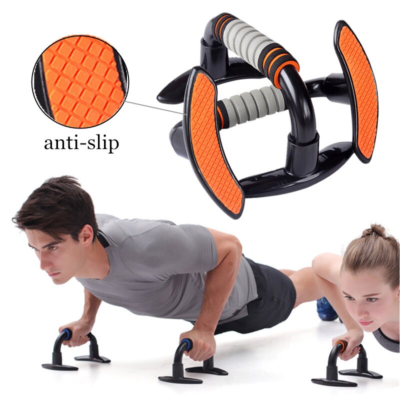 Power Fitness Chest Abdominal Muscle Training Home Gym Workout Equipment Body Building Push Up Stand Bar Skid-Resistant Exercise