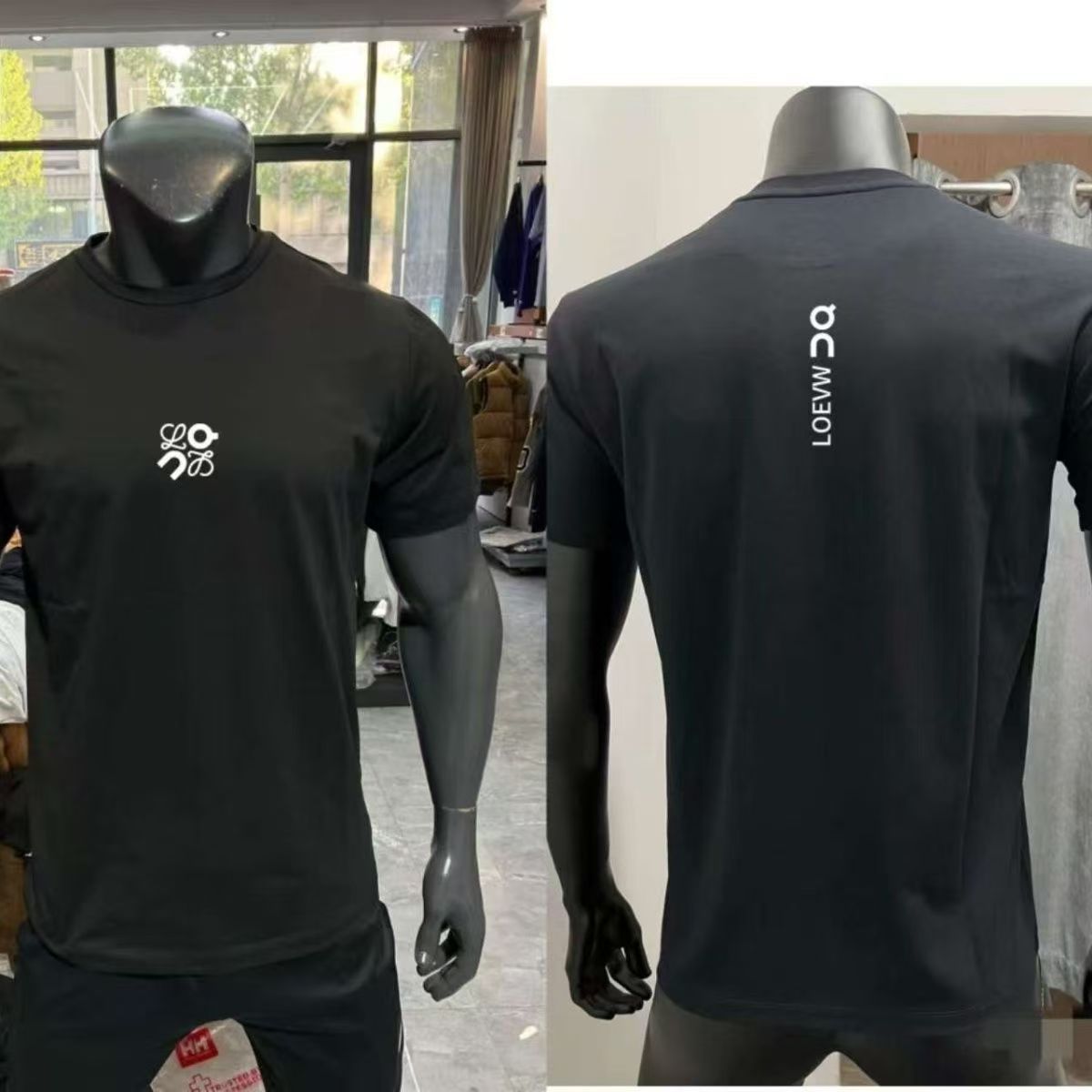 2025, Sommer-Explosion, reine Baumwolle, Rundhals-T-Shirt für Männer und Frauen mit dem gleichen Aufdruck, lockeres, kurzärmliges, lässiges Paar-oben: S / Schwarz