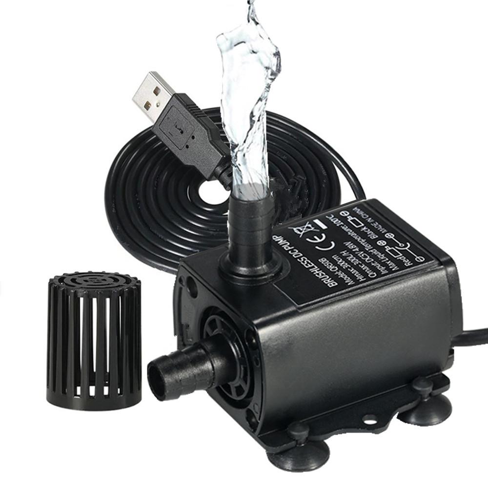 Ultra-quiet Mini Brushless Water Pump Waterproof Submersible Fountain Aquarium Circulating USB DC5V 4.8W: Default Title