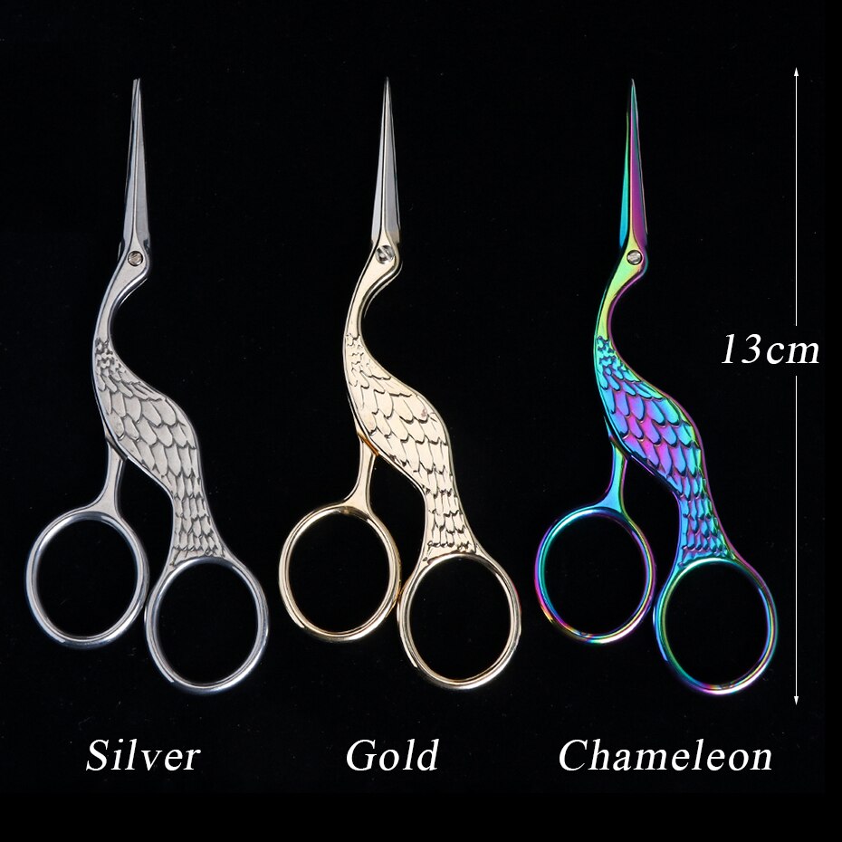 1pcs Chameleon Nail Scissors Stainless Steel Curved Crane Cuticle Cutter Eyebrow Hair Scissor Trimmer Nippers Makeup Tool BE1519