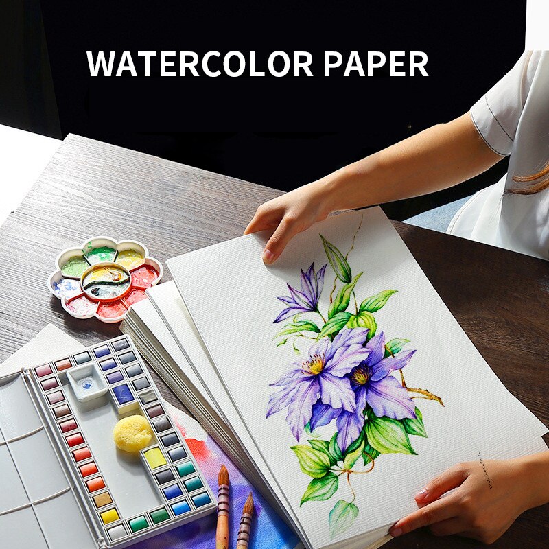Watercolor Gouache Painting Paper 20Sheets Water Color Transfer Paper For Beginner Hand Painted Watercolor Book