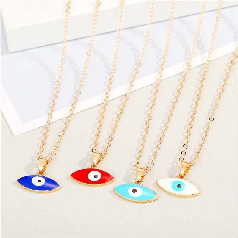 Evil Eye Water Necklace Jewelry Choker Pendant Couple Necklaces for Women Men Lovers Girls Boys Lady Female Male