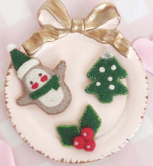Kit de biscuits pour l'arbre de noël | Laine à aiguilles, feutre aiguille, broche de feutrage, artisanat brodé à la main, bricolage: Christmas penguin