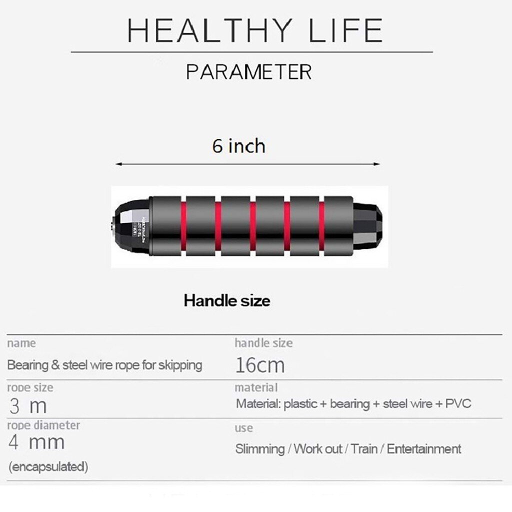 Adjustable Bearing Skip Rope Speed Fitness Aerobic Jumping Exercise And Fitness Equipment Home Gym Skipping Jump Rope#P30