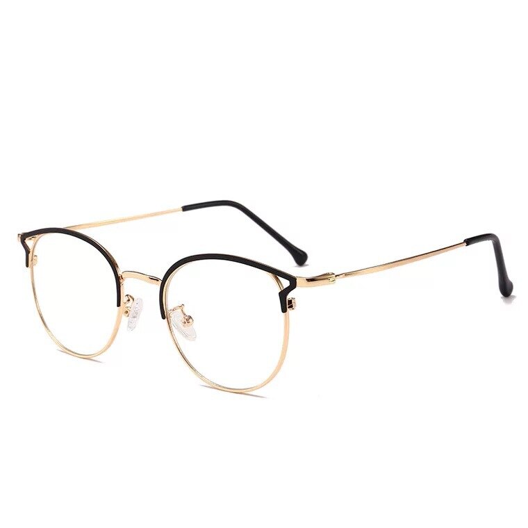 Gafas de ordenador con bloqueo de luz azul para mujer, anteojos femeninos con marco de cristal liso, antirayos, Ojo de gato: Black Gold