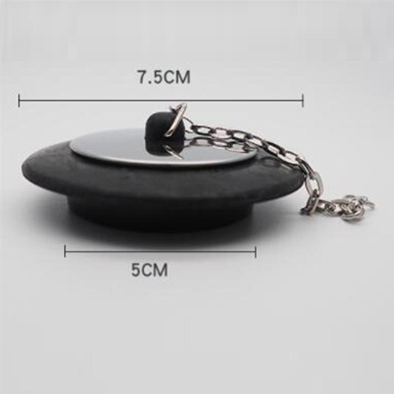 Gummi choke badkars avloppspropp med kedja badplugg avloppsbadkar propp för hem och hotell badrum badkar rostfritt stål