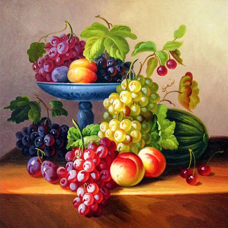5d Diy Diamond Painting Fruit Still Life Home Decorative Diamond Embroidery Painting Drill Strass Mosaic Grapes Watermelon