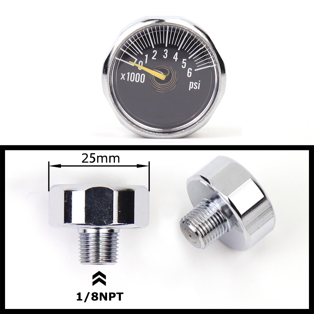 Manómetro Manómetro Mini Micro Manómetro Aire | Rosca 1/8BSP(G1/8) 1/8NPT M10 M8 | 30PSI 300PSI 5000PSI 6000PSI 350BAR