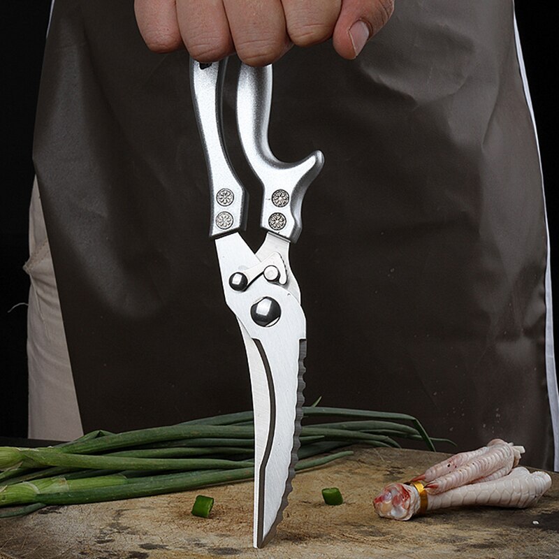 Powerful Chicken Bone Scissors Chicken Duck Fish Cutter Shears Stainless Steel Scissors Scale Clean Cooking Scissors
