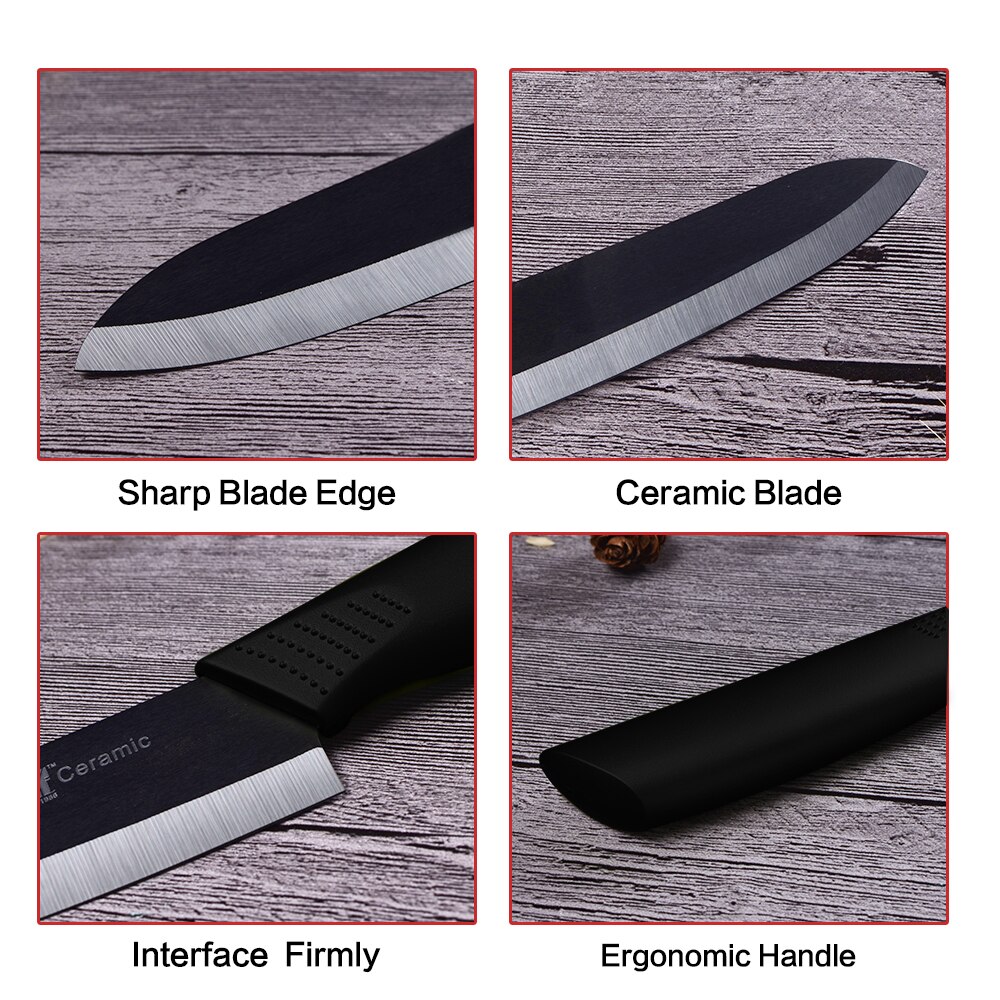 XYj Ceramic Knife Kitchen Knives Set 3" 4" 5" 6" Zirconia Knife Peeler Black White Paring Fruit Vegetable Cooking Knives Set