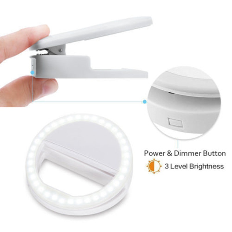 Anillo de luz LED con Clip para teléfono móvil, anillo de luz portátil para Selfie, para teléfono móvil