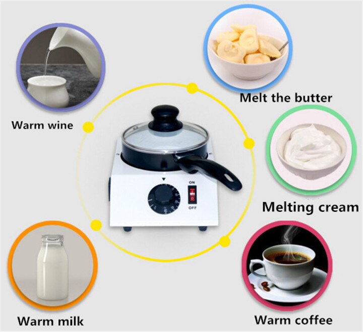 40W Mini Electric Chocolate Melting Machine with Single Pan Ceramic Non-Stick Pot Tempering Cylinder Melter Pan chocolate melter