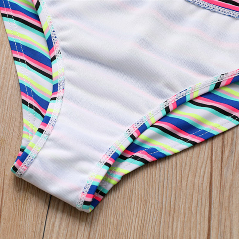 7-16 Years Teenager Girl Swimsuit Kids Striped Girl Bikini Bow Knot Two Piece Children Swimwear Big Girl Bathing Suit Swim Wear