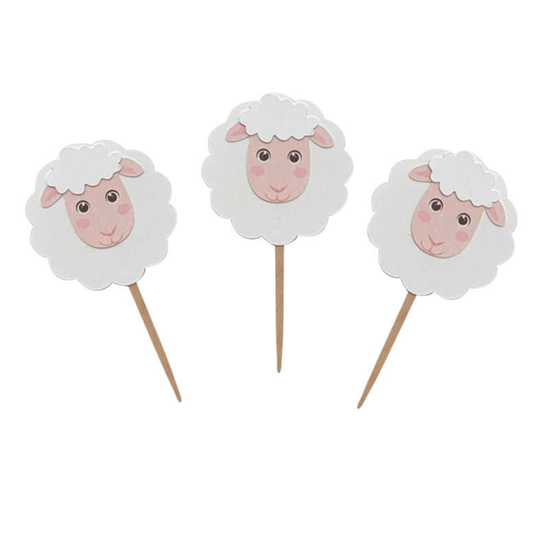 Eid al adha cupcake topper eid party hajj feestdecoratie-24st: Fluorescentie Geel