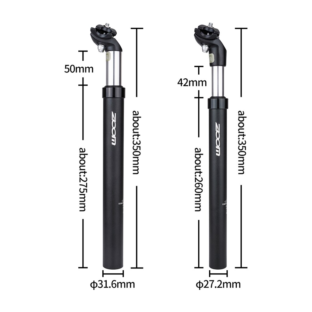 Mtb cykelstolpe stødsikker vibrationsabsorberende justerbar cykelstolpe road mountainbike affjedret sadelpind 26.2mm 31.6mm