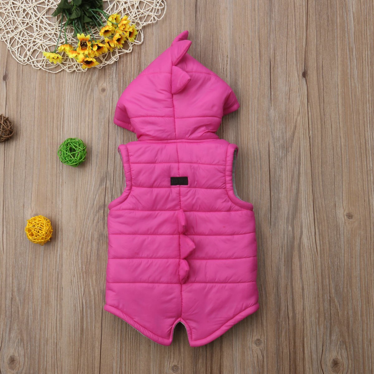 0-5Y infantile enfants bébé fille garçon dinosaure gilet vers le bas à capuche veste à glissière gilet manteau hiver épais vêtements d'extérieur chauds plus récent