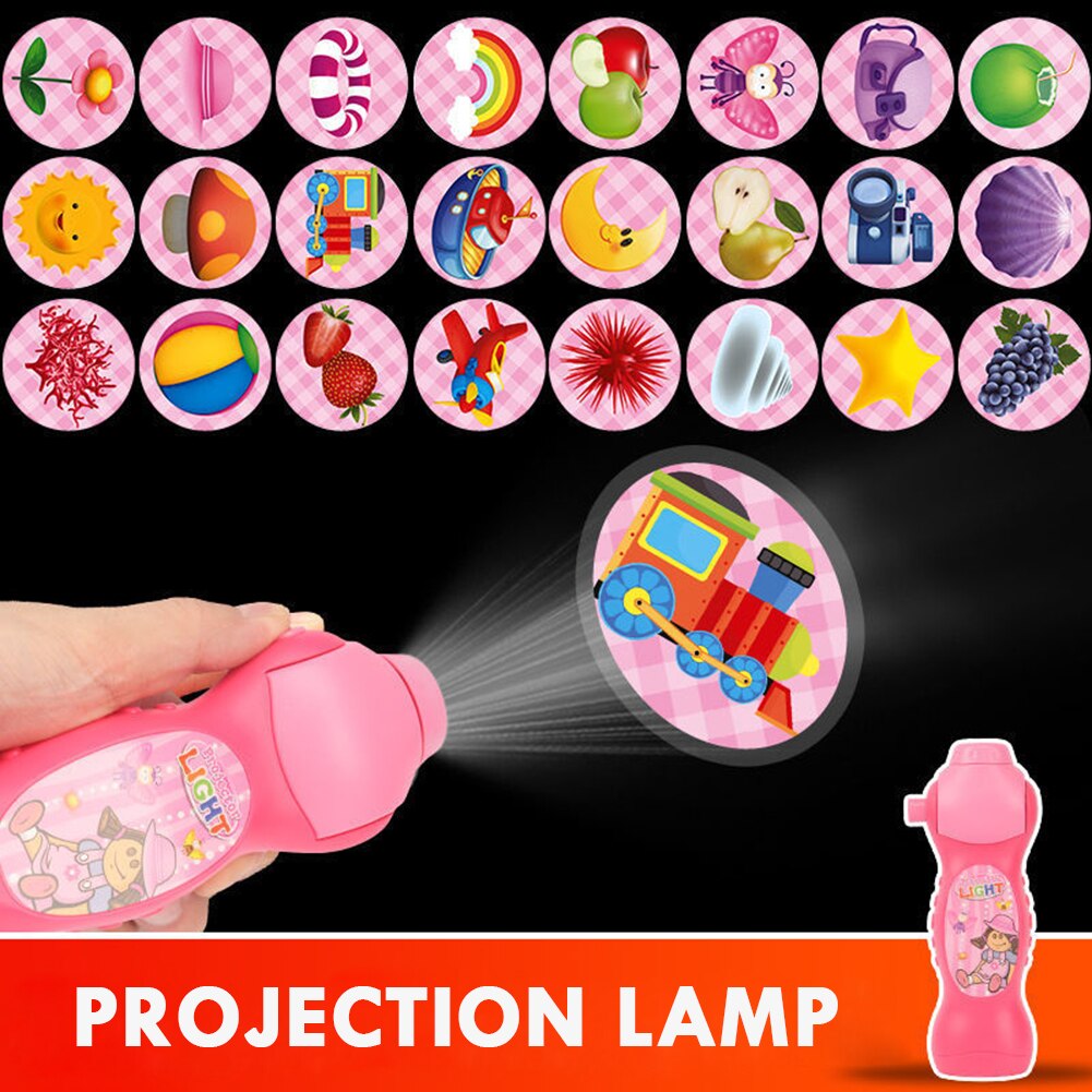 Drôle enfants bande dessinée lampe Projection lampe de poche jouets éducatifs Puzzle heure du coucher jouets amusants projecteur voir les Images lampe de Projection