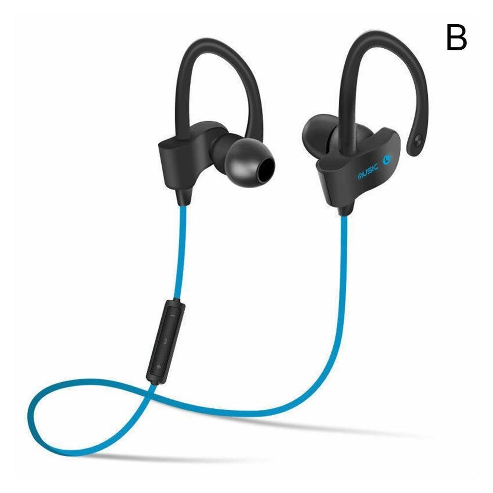 CUJMH 56S Sports In-Ear Wireless Bluetooth Earphone Stereo Earbuds Headset Bass Earphones with Mic for Samsung Phone Sweatproof: Blue