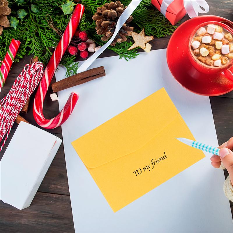 100pcs Color Mini Envelopes Party Banquet Classic Simple Chic Cards Envelopes Paper Envelopes